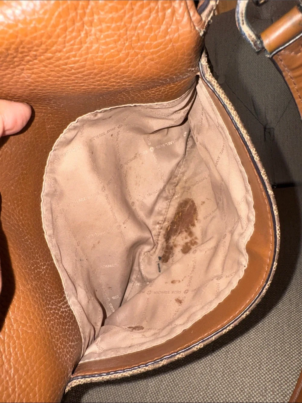 Michael Kors Tan Brown MK Logo Shoulder Bag